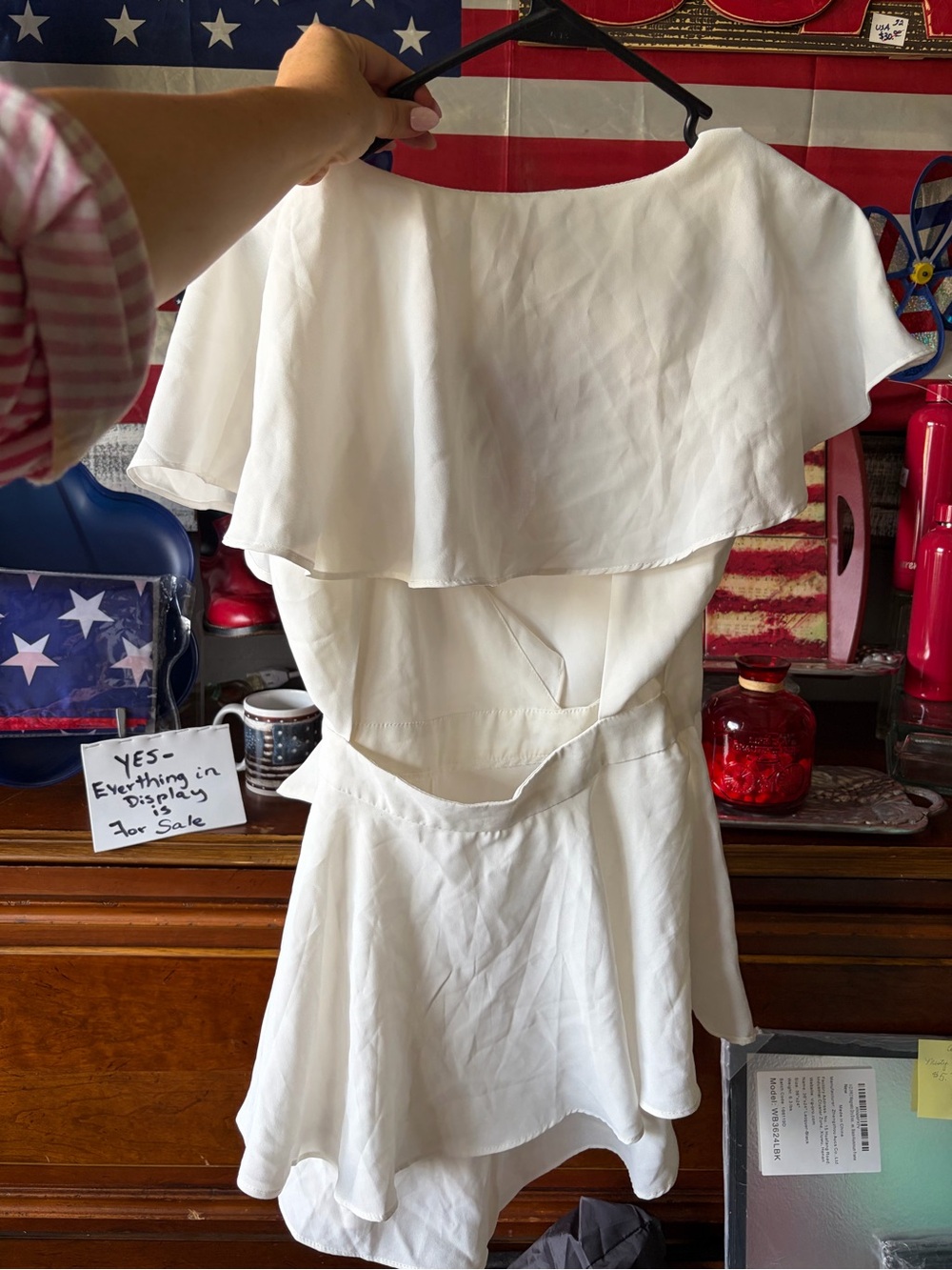 Lulu's Ivory Ruffle Wrap Backless Top - Picture 6 of 8
